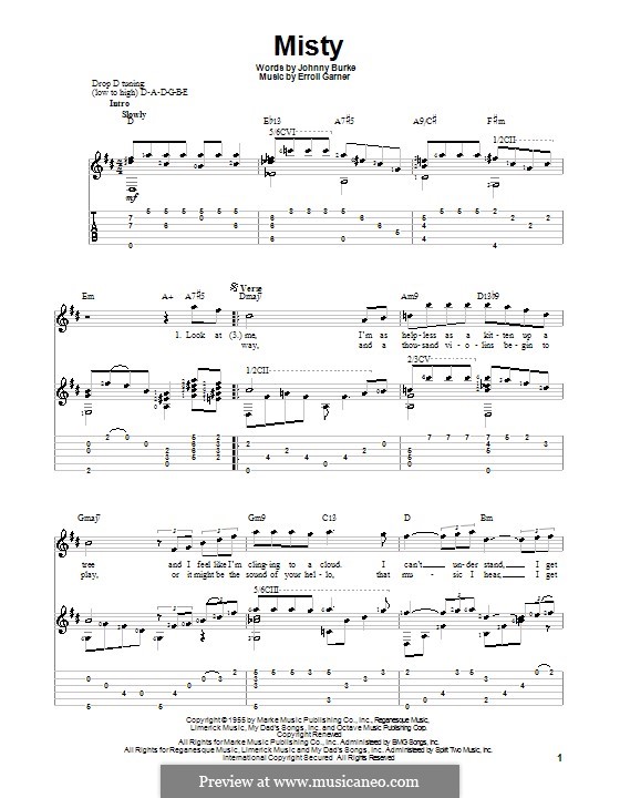 Misty (Johnny Mathis): Para guitarra com guia by Erroll Garner