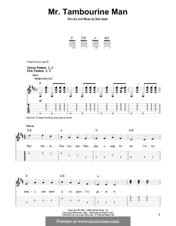 Mr. Tambourine Man: Para guitarra (versão facil) by Bob Dylan