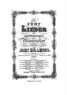 Five Songs, Op.41: cinco musicas by Johannes Brahms