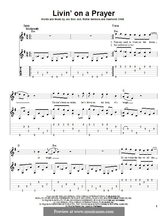 Guitar version: para um único musico (Editado por H. Bulow) by Desmond Child, Jon Bon Jovi, Richie Sambora