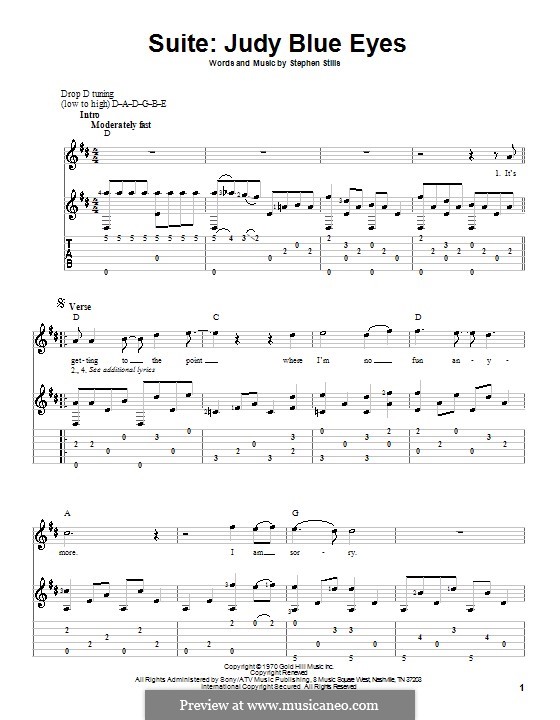 Judy Blue Eyes (Suite): Para guitarra com guia by Stephen Stills