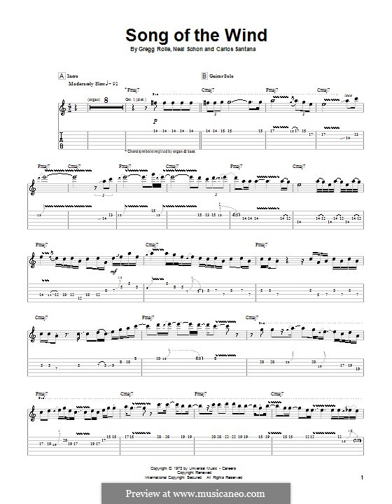 Song of the Wind (Santana): Song of the Wind (Santana) by Gregg Rolie, Neal Schon
