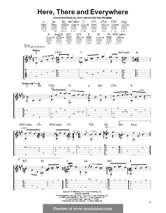 Here, There and Everywhere (The Beatles): Para Guitarra by John Lennon, Paul McCartney