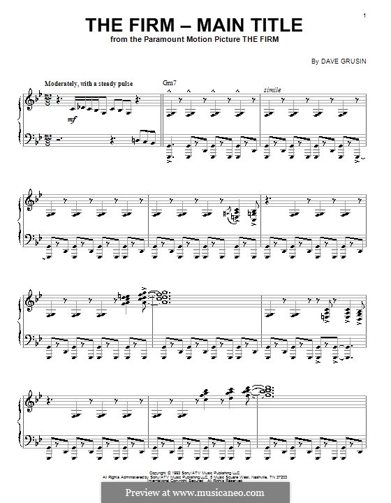 The Firm - Main Title: Para Piano by Dave Grusin