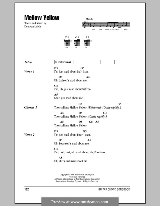 Mellow Yellow: Letras e Acordes by Donovan Leitch