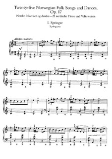 Twenty-Five Norwegian Folk Songs and Dances, Op.17: Para Piano by Edvard Grieg