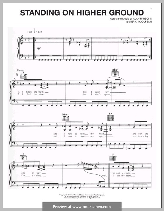 Standing on Higher Ground (Alan Parsons Project): Para vocais e piano (ou Guitarra) by Alan Parsons, Eric Woolfson