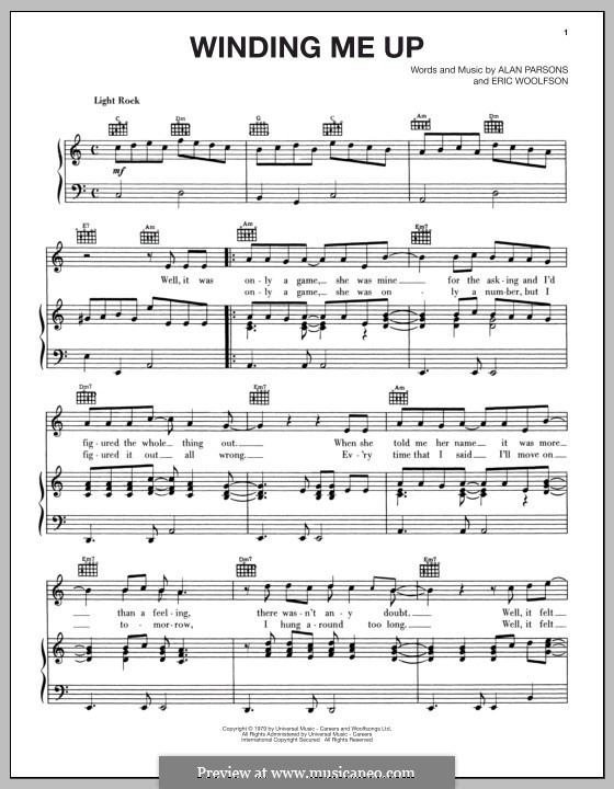Winding Me Up (Alan Parsons Project): Para vocais e piano (ou Guitarra) by Alan Parsons, Eric Woolfson