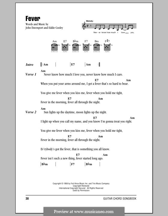 Fever: Letras e Acordes by Eddie Cooley, John Davenport