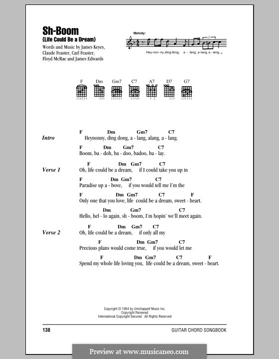Like a dream текст. Sh'Boom (Life could be a Dream). Life could be a Dream текст. The Chords sh-Boom. The Chords sh-Boom на гитаре.