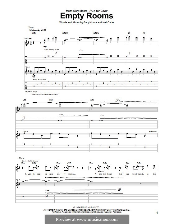 Empty Rooms: Para guitarra com guia by Neil Carter