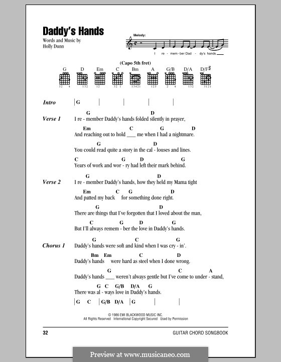 Daddy's Hands por H. Dunn - Partituras on músicaNeo