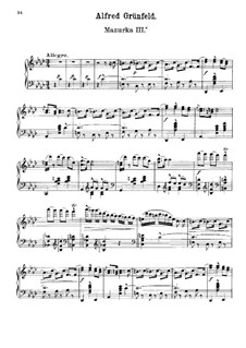 Mazurka No.3: para um único musico (Editado por H. Bulow) by Alfred Grünfeld