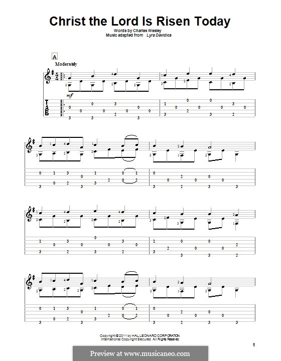 Christ the Lord Is Risen Today: Para guitarra com guia by folklore