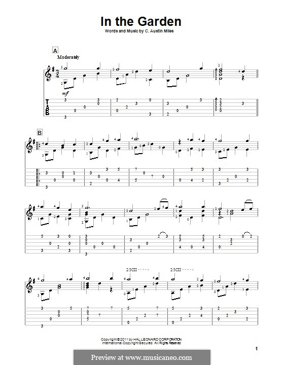 In the Garden: Para guitarra com guia by Charles Austin Miles