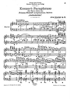 Concert Paraphrase on Waltz from 'Cinderella' by J. Strauss, Op.52: Para Piano by Alfred Grünfeld