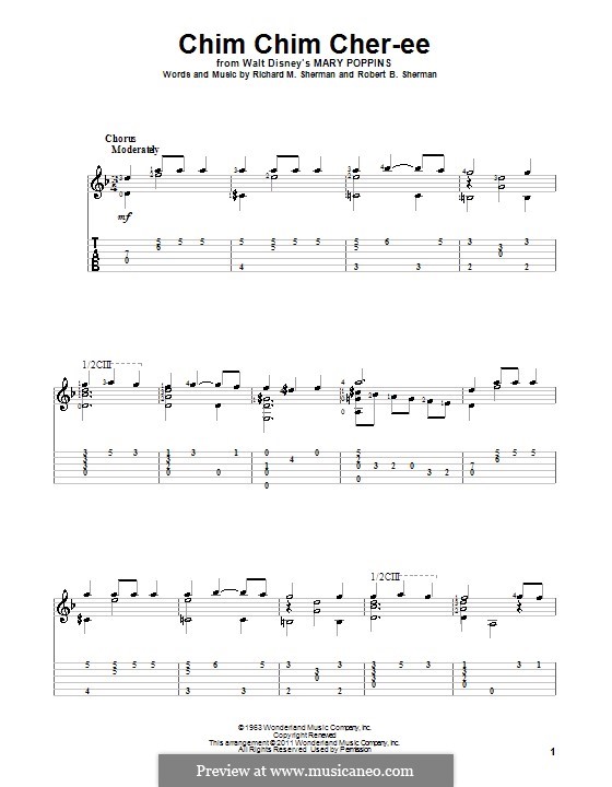 Chim Chim Cher-ee (from Mary Poppins): Para Guitarra by Richard M. Sherman, Robert B. Sherman