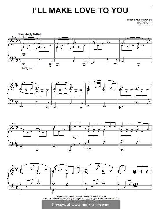 I'll Make Love to Yous (Boyz II Men): Para Piano by Kenneth 'Babyface' Edmonds