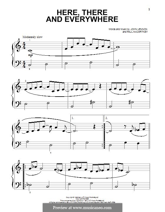 Here, There and Everywhere (The Beatles): Para Piano by John Lennon, Paul McCartney