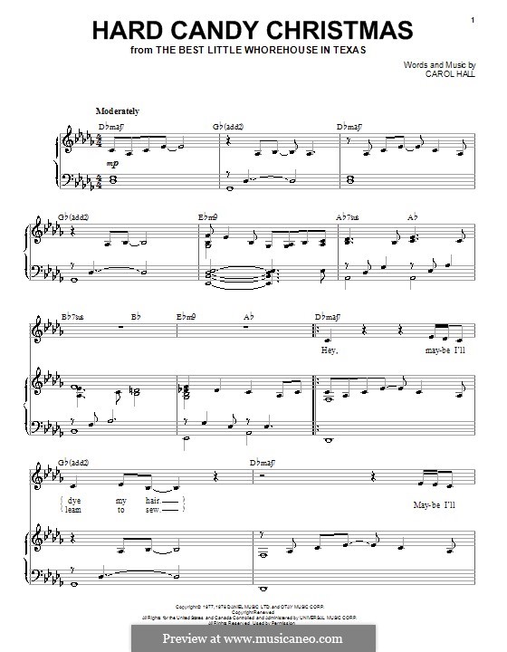 Hard Candy Christmas (Dolly Parton): Para vocais e piano (ou Guitarra) by Carol Hall