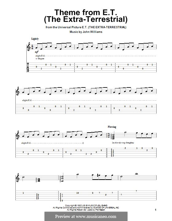 Theme from E.T. (The Extra-Terrestrial): Para guitarra com guia by John Williams