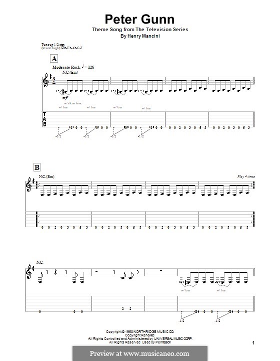 Peter Gunn: Para Guitarra by Henry Mancini