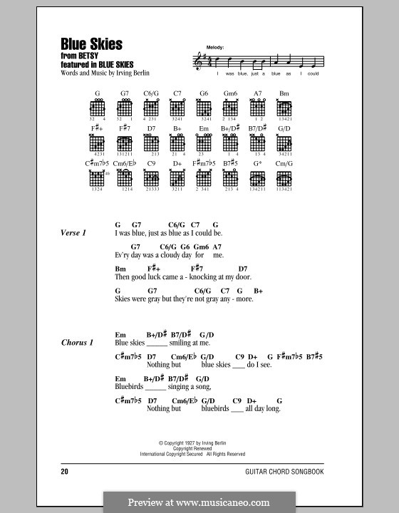Blue Skies: Letras e Acordes by Irving Berlin