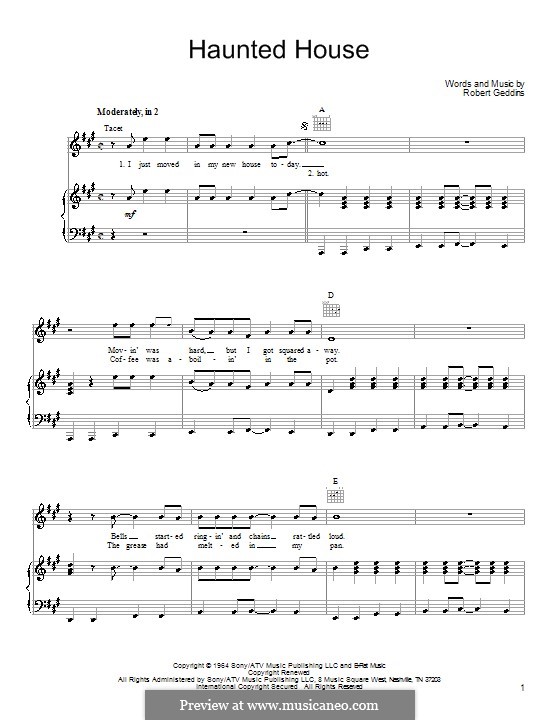 Haunted House: Para vocais e piano (ou Guitarra) by Robert Geddins