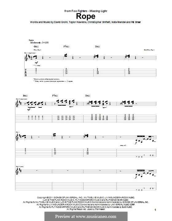 Rope (Foo Fighters) por C. Shiflett, D. Grohl, N. Mendel, Pat Smear, T