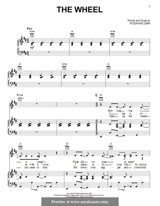 The Wheel: Para vocais e piano (ou Guitarra) by Rosanne Cash