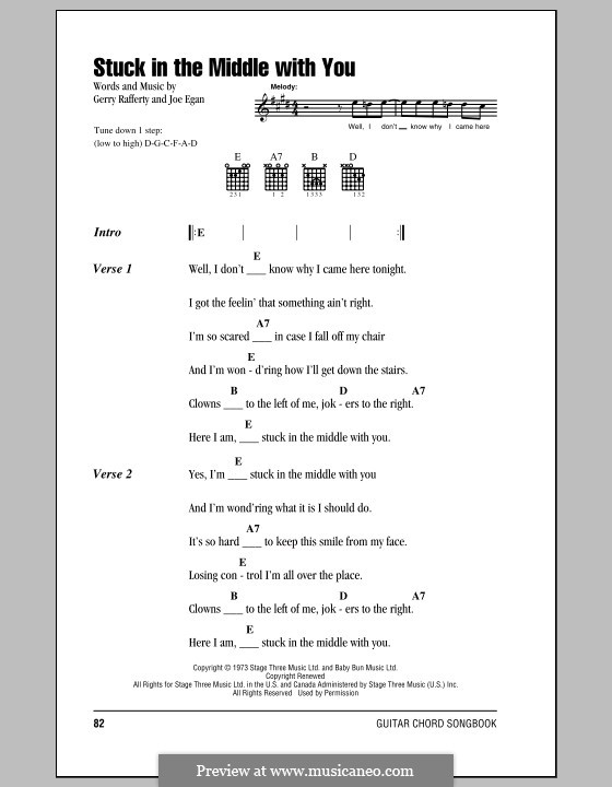 Stuck in the Middle with You (Stealers Wheel): Letras e Acordes by Gerry Rafferty, Joe Egan