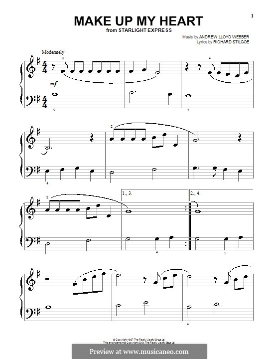 Make Up My Heart: Para Piano by Andrew Lloyd Webber