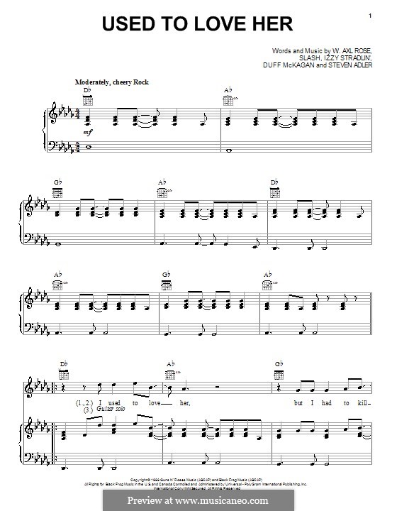 Used to Love Her (Guns N' Roses) por Slash, W.A. Rose, D. McKagan, I