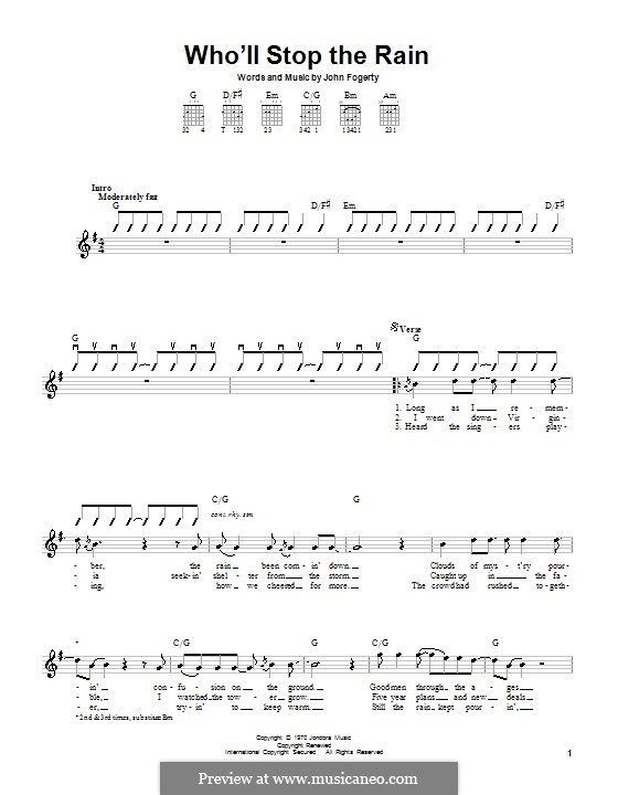 Who'll Stop the Rain (Creedence Clearwater Revival): Para Guitarra by John C. Fogerty