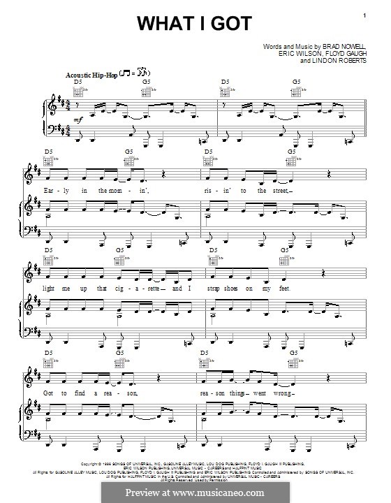 What I Got (Sublime): Para vocais e piano (ou Guitarra) by Brad Nowell, Eric Wilson, Floyd Gaugh, Lindon Roberts