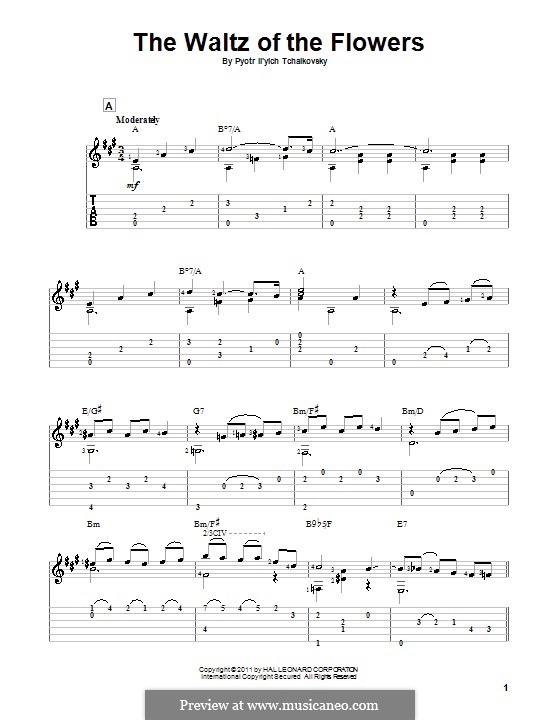 No.8 Waltz of the Flowers: Para Guitarra by Pyotr Tchaikovsky