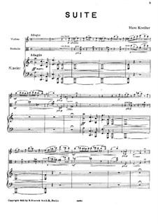 Trio Suite for Violin, Viola and Piano: partitura completa by Hans Koessler