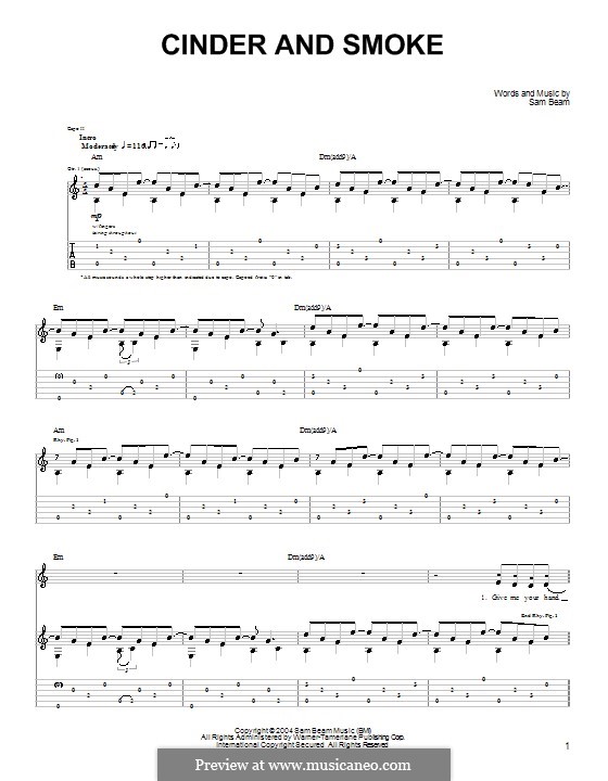 Cinder and Smoke (Iron & Wine) por S. Beam Partituras on músicaNeo