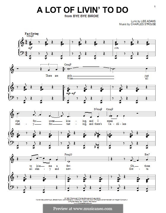 A Lot of Livin' To Do: Para vocais e piano by Charles Strouse