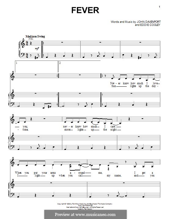 Fever: Para vocais e piano by Eddie Cooley, John Davenport