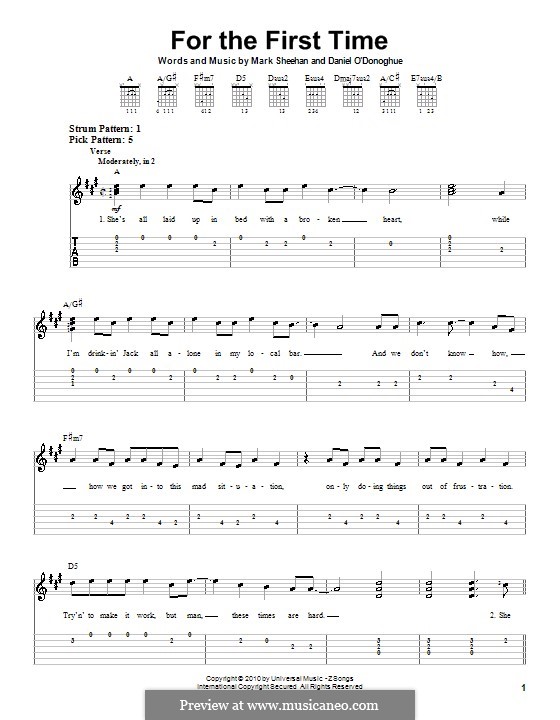 For the First Time (The Script): Para Guitarra by Danny O'Donoghue, Mark Sheehan