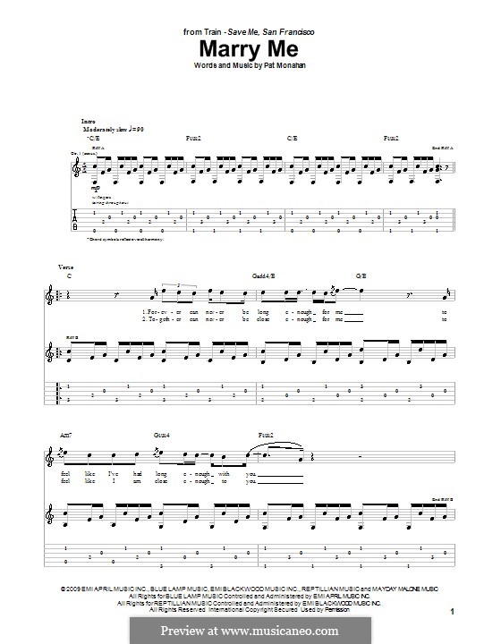 Marry Me (Train): Para guitarra com guia by Patrick Monahan