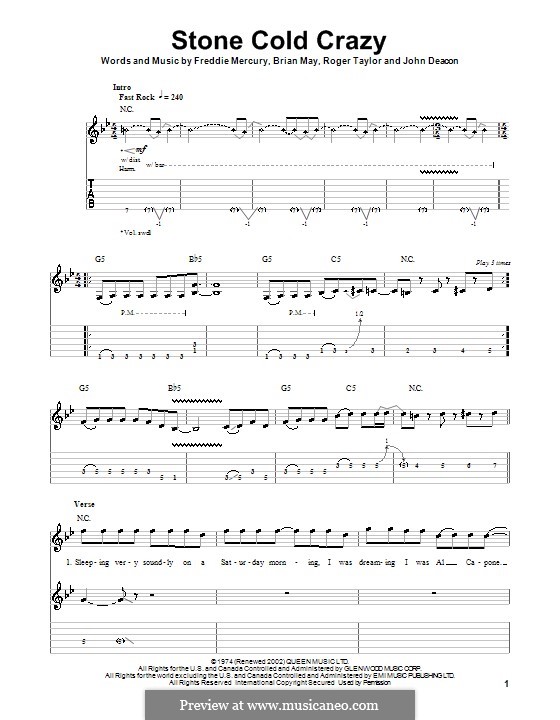 Stone Cold Crazy (Queen): para guitarras com guia by Brian May, Freddie Mercury, John Deacon, Roger Taylor