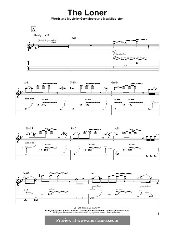 The Loner: Para guitarra com guia by Max Middleton