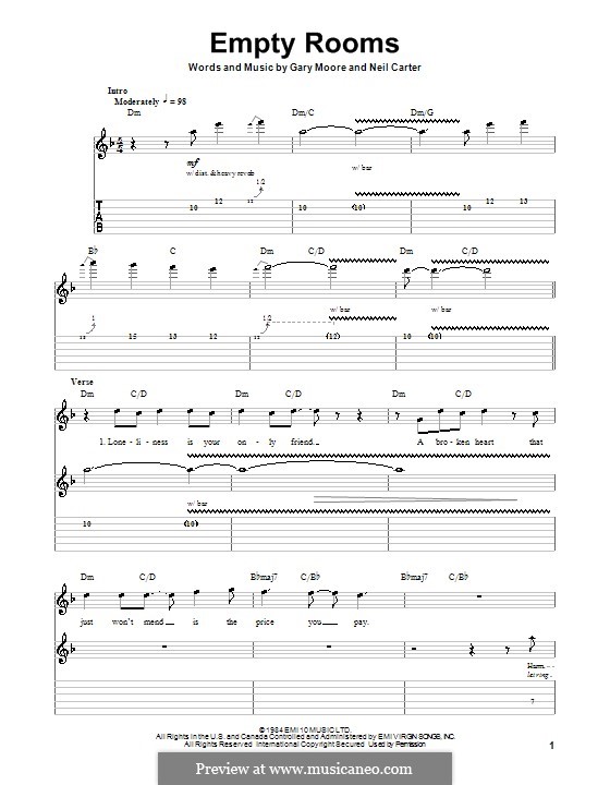 Empty Rooms: Para guitarra com guia by Neil Carter