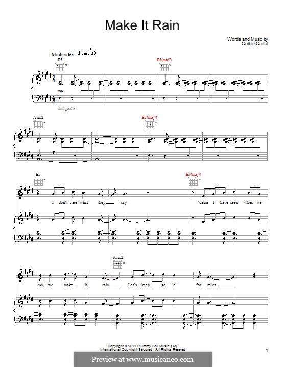 Make It Rain: Para vocais e piano (ou Guitarra) by Colbie Caillat
