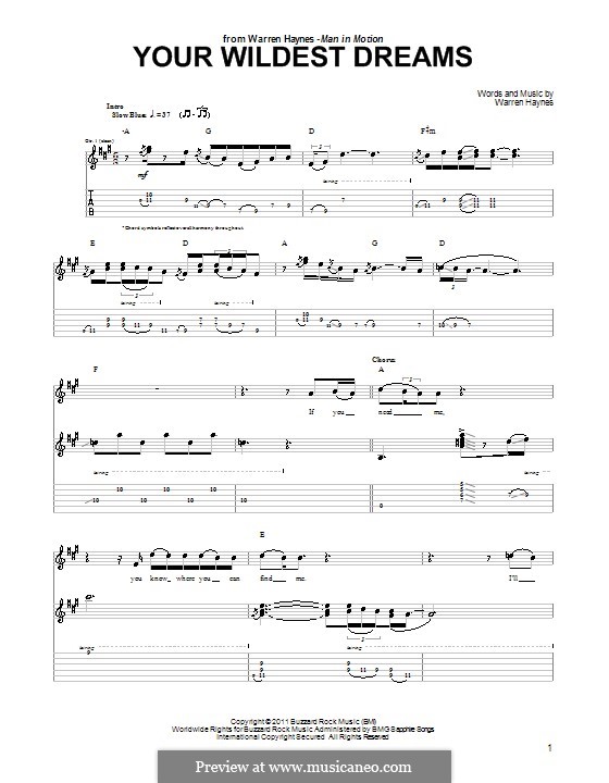 Your Wildest Dream: Para guitarra com guia by Warren Haynes