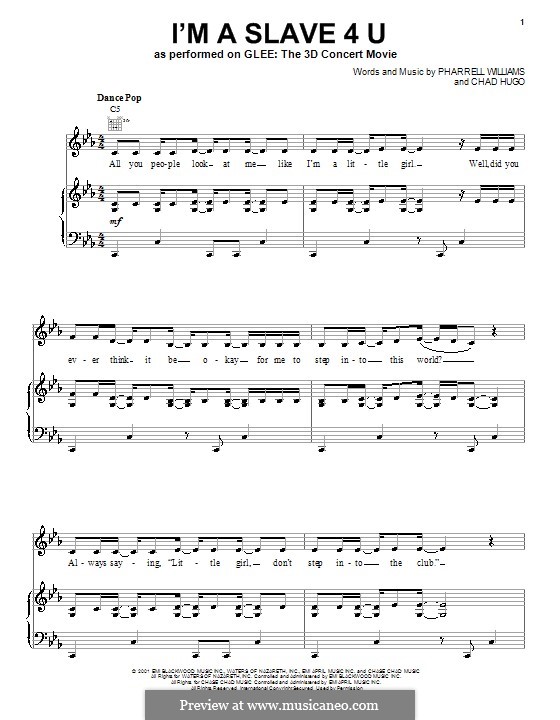 I'm a Slave 4 U: Para vocais e piano (ou Guitarra) by Charles Edward Hugo, Pharrell Williams