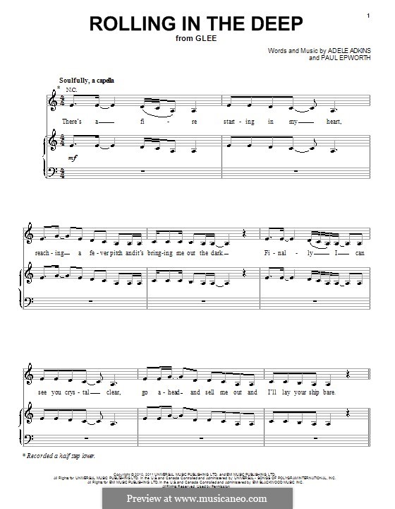 Vocal version: Para voz e piano ou guitarra (Glee Cast) by Adele, Paul Epworth