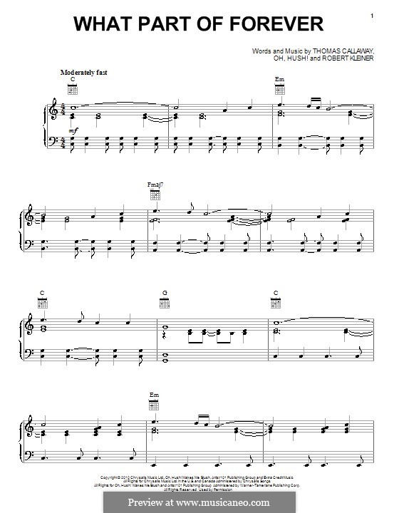 What Part of Forever (Cee Lo Green): Para vocais e piano (ou Guitarra) by Robert Kleiner, Thomas Callaway